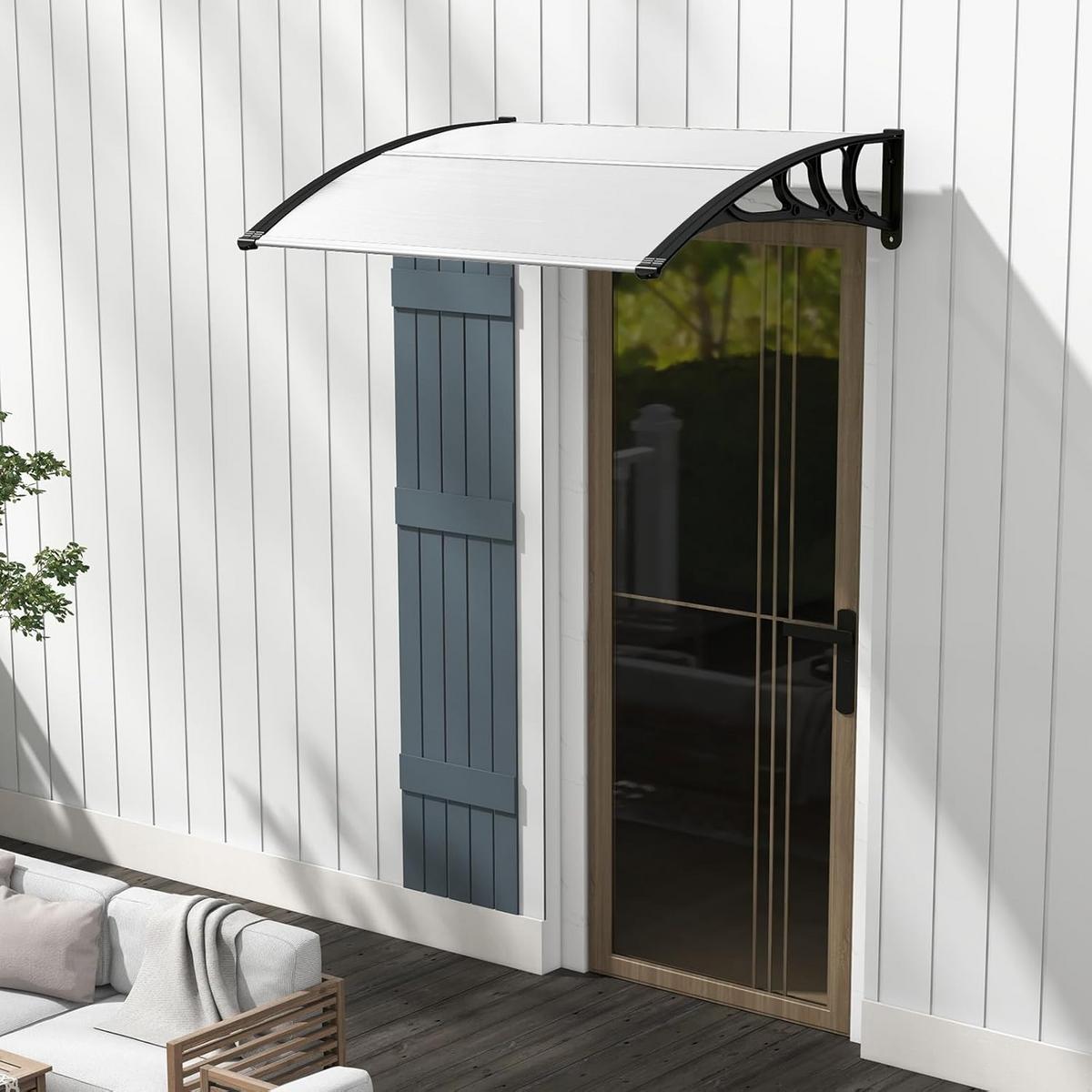 HAUSTÜRVORDACH Transparent - Transparent, Kunststoff (122/28/99cm) - COSTWAY