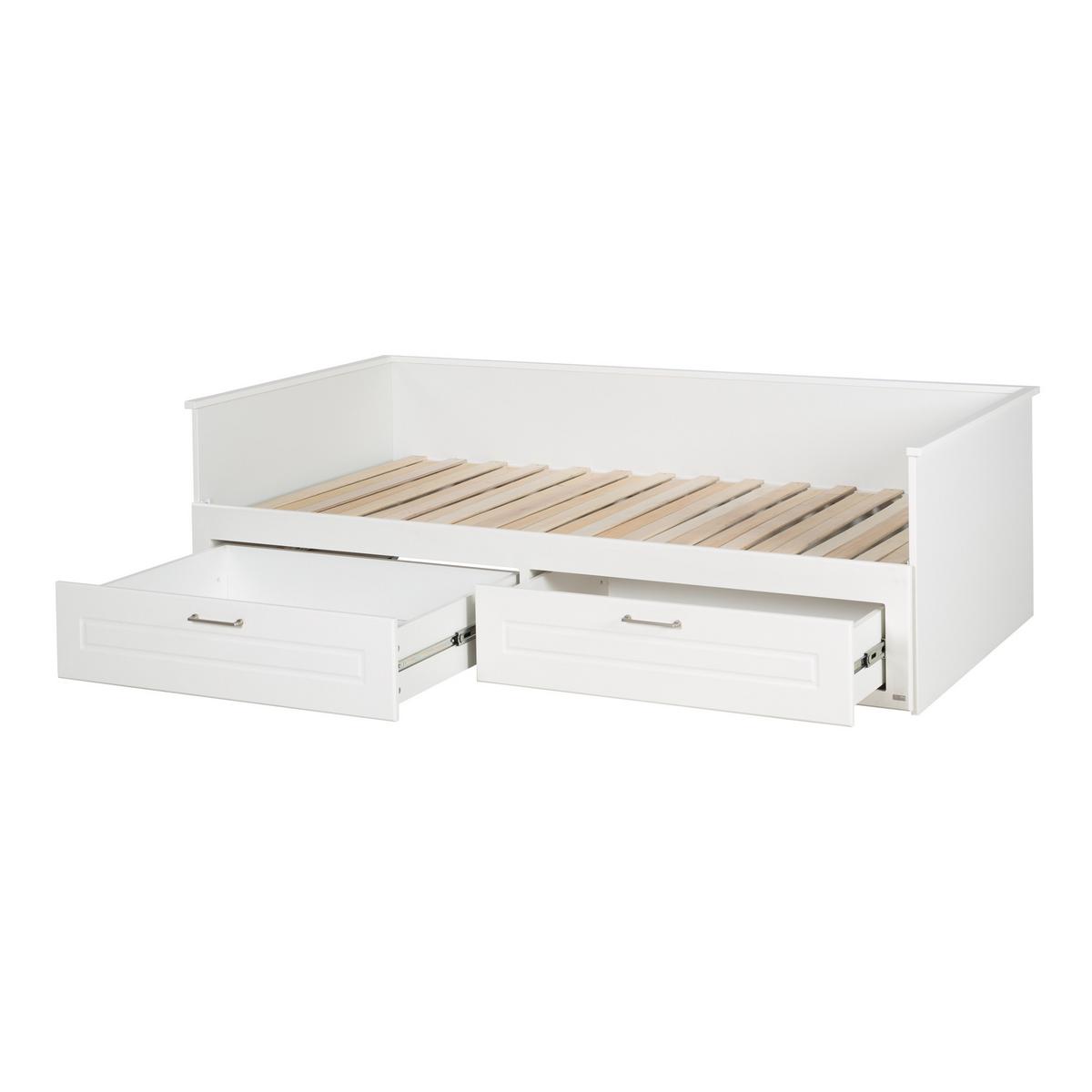 TAGESBETT Felicia 90x200 cm bis 180x200 cm - Weiß, Holzwerkstoff (90/200cm) - Roba