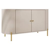 KOMMODE Sepiroz 140 2D - Sandfarben/Goldfarben, Holzwerkstoff/Metall (139/79/43cm) - MIRJAN24