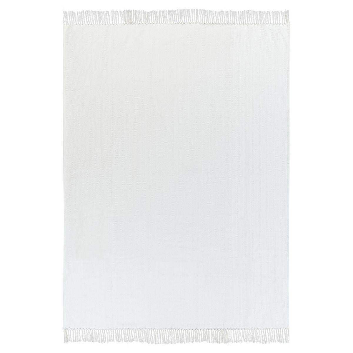 DECKE Weiß 150/200 cm Ampara - Weiß, Textil (150/200cm) - Beliani