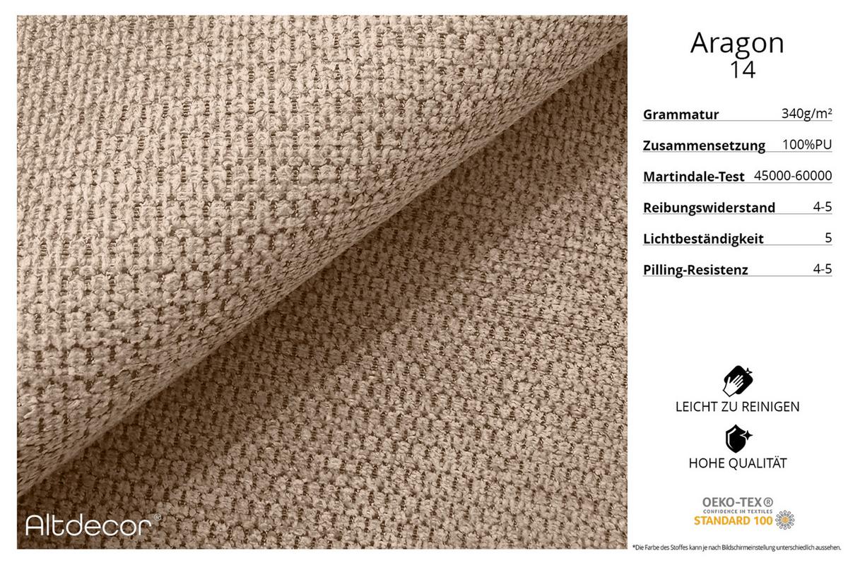 WOHNLANDSCHAFT mit Schlaffunktion ESKAR-U2-464x176x72cm Dunkelbeige - Sahara, Holzwerkstoff/Kunststoff (176/72/464cm) - ALTDECOR