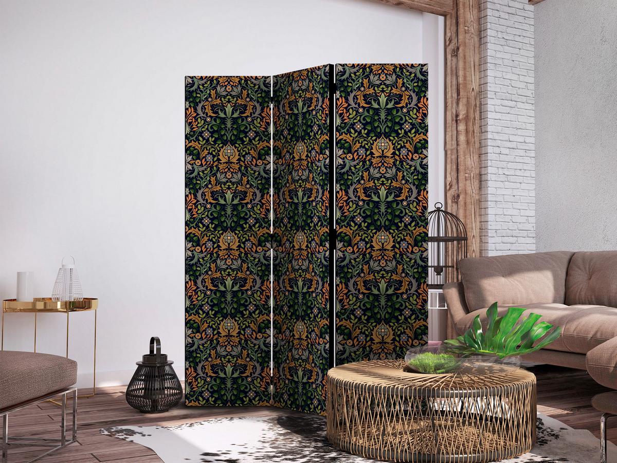 PARAVENT Einseitig Bedruckter 3-tlg 135x172 cm Ornamente im Viktorianischen - Multicolor, Holz/Textil (135/172/3cm) - Muralo