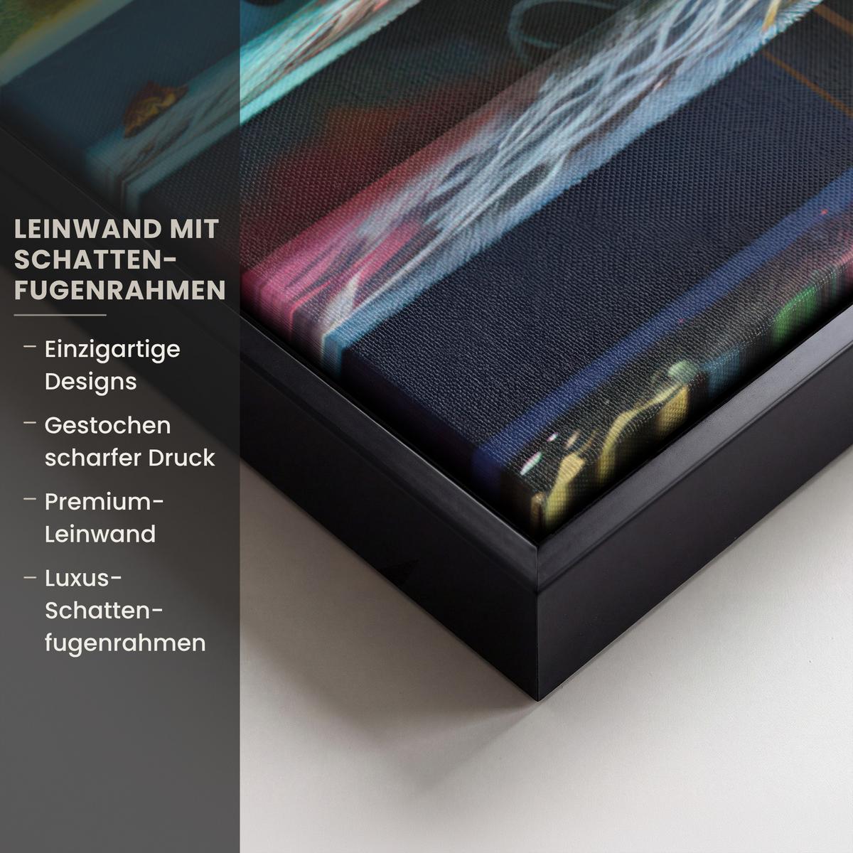 LEINWAND Bilder mit Rahmen - Treppe - Graffiti - Farben - Kunst - 50x50 - Multicolor, Textil (50/50cm) - MuchoWow