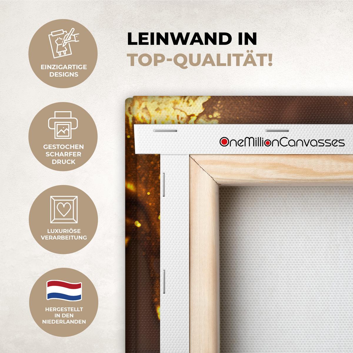 LEINWANDBILD Frau - Gold - Luxus - Porträt Wandbild 40x30 cm - Goldfarben, Textil (40/30cm) - MuchoWow
