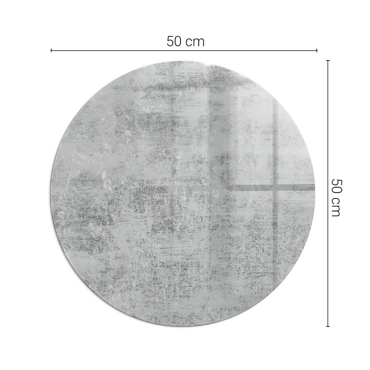 GLASPLATTE für Kamin Ø 50 cm - Grau, Glas (50/50/0.4cm) - TULUP