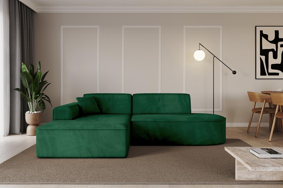 ECKSOFA Ottomane Links IREA-L1-v3 - 234x171x79 cm Grün - Grün, Holzwerkstoff/Textil (234/171cm) - ALTDECOR