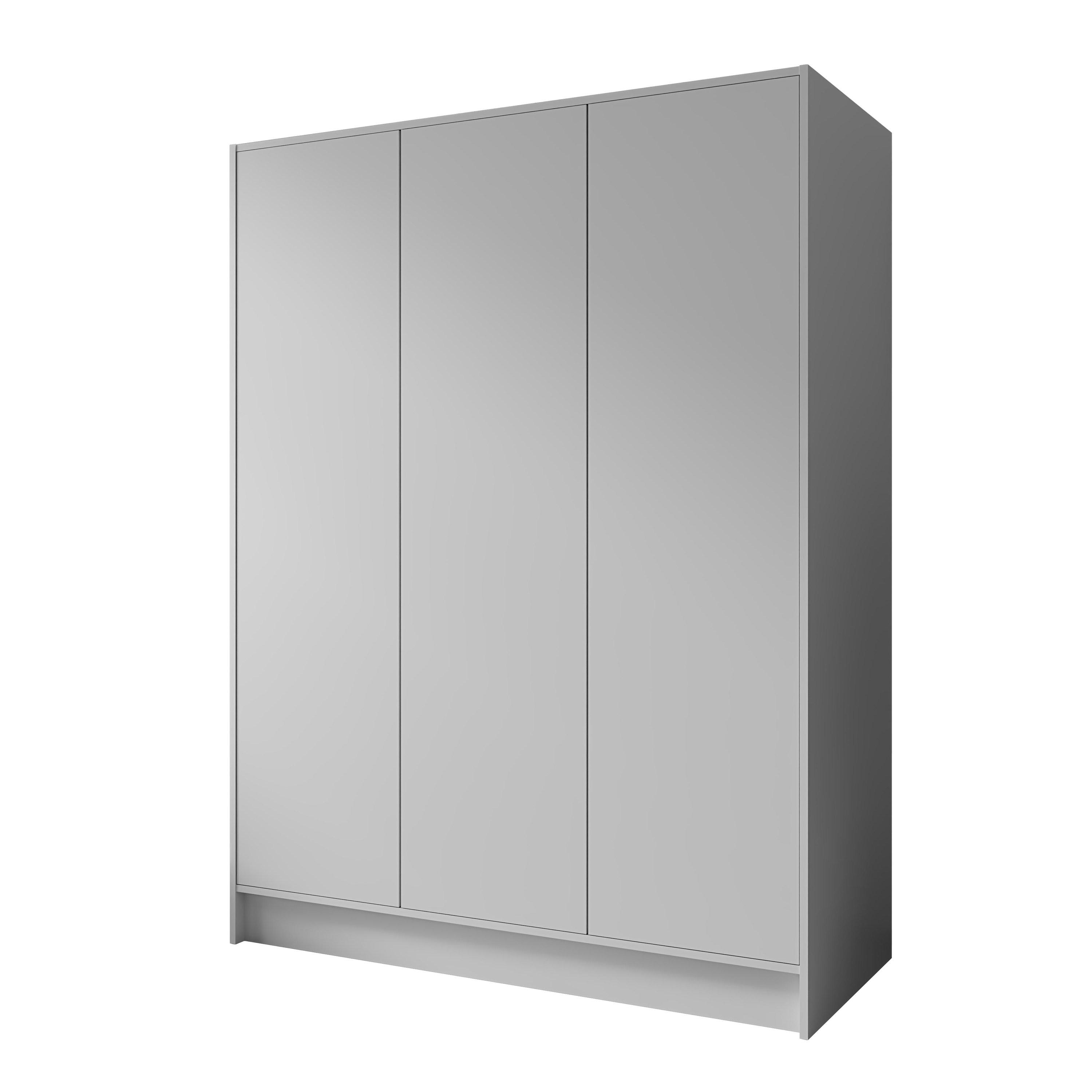 KLEIDERSCHRANK Mono Grifflos im Skandi-Stil, Weiß 150/200/51 cm - Weiß, Holzwerkstoff (150/200/51cm) - WFL GROUP