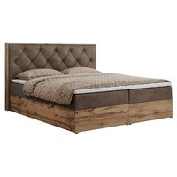 BOXBETT VENETO 140/200 Braun Velvet - H4 - Braun, Holz/Textil (140/200cm) - MKS
