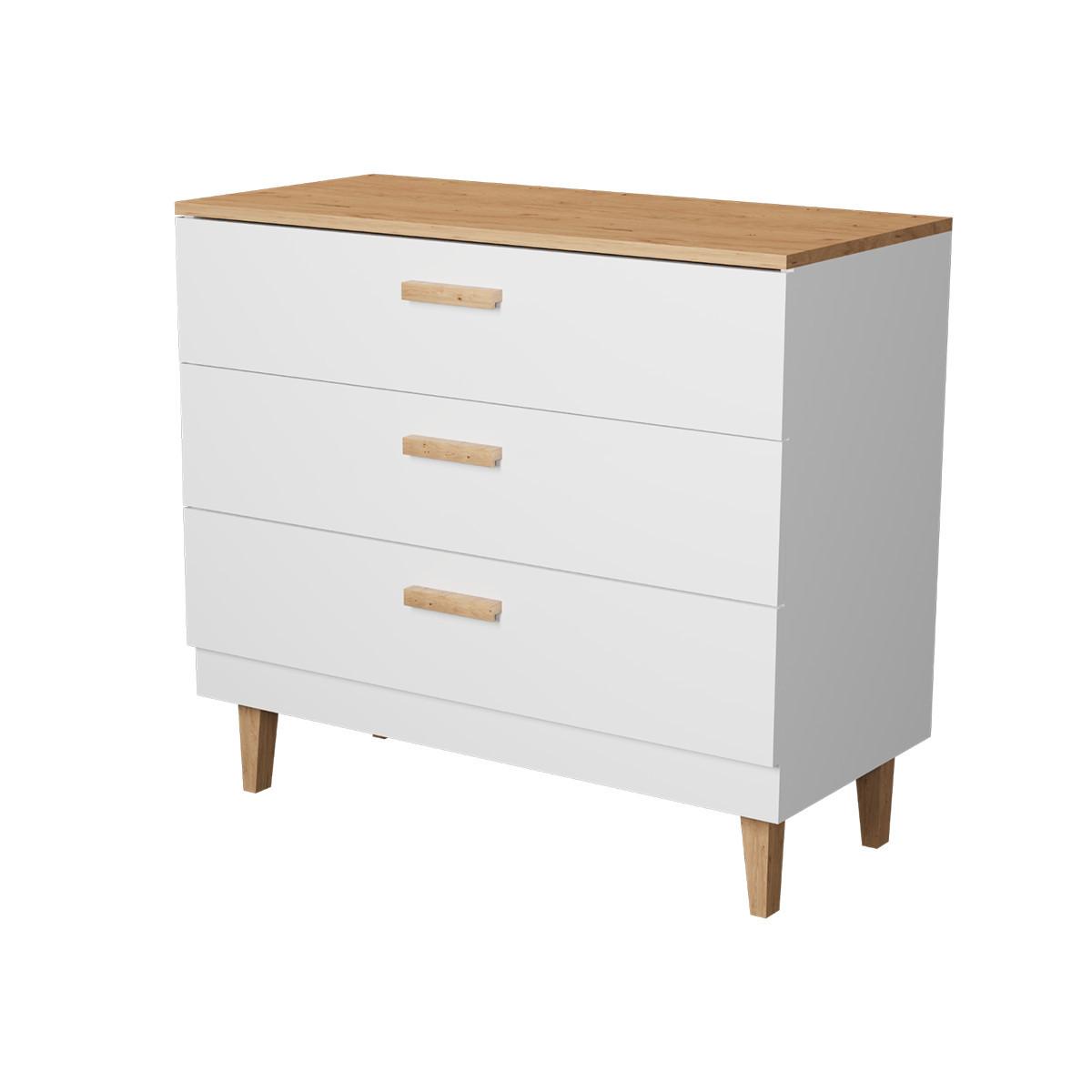 KINDERKOMMODE Denver Weiß - Weiß, Holzwerkstoff (47/90/100cm) - Petits-meubles