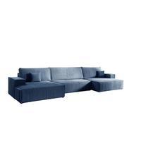 WOHNLANDSCHAFT Corunia - Blau, Holzwerkstoff/Textil (398/70/148cm) - Fun Möbel