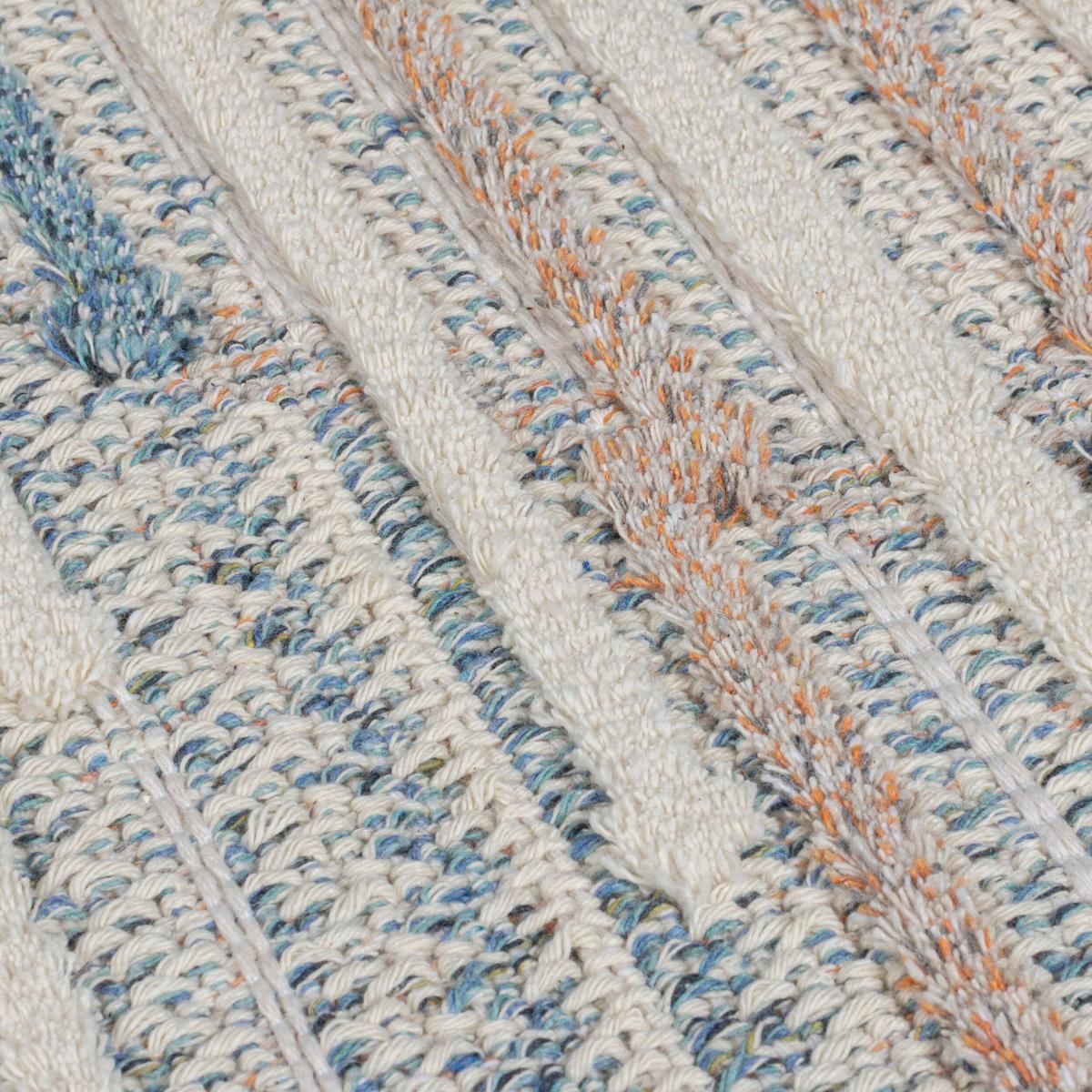 TEPPICH Waschbar RIDGE, geometrisch, Blau-Beige, 78 x 150 cm - Beige, Textil (150/78cm) - KADIMA DESIGN