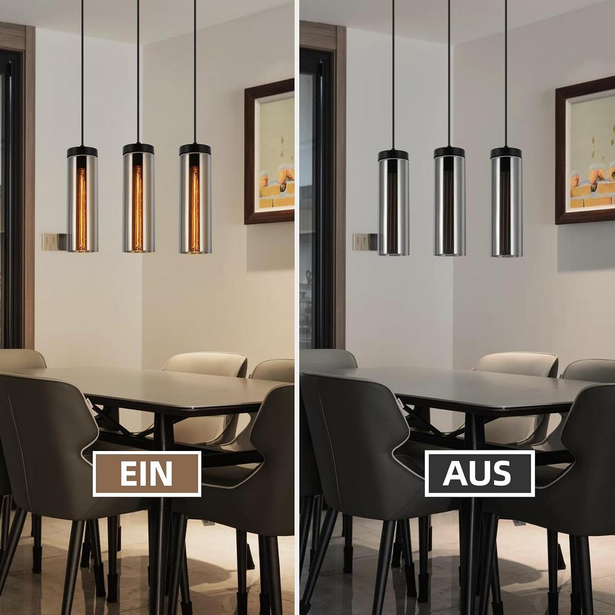 HÄNGELEUCHTE Kessm 46/10/150 cm - Schwarz, Glas/Metall (46/10/150cm) - ZMH