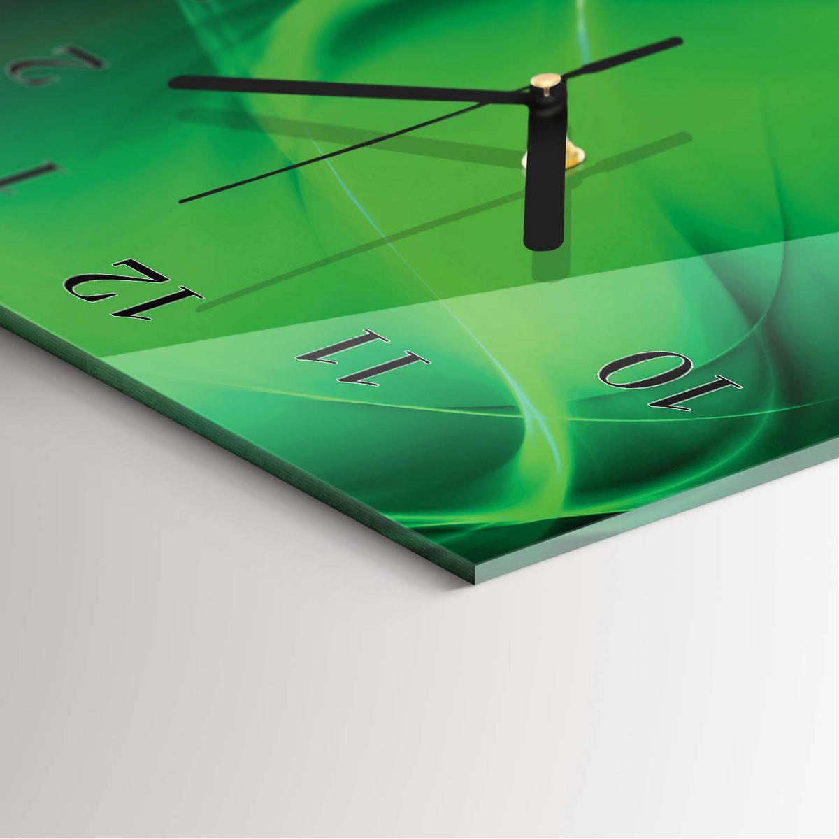 WANDUHR aus Glas 30x60 cm - Abstraktion - Grün, Glas (30/60/0.4cm) - TULUP