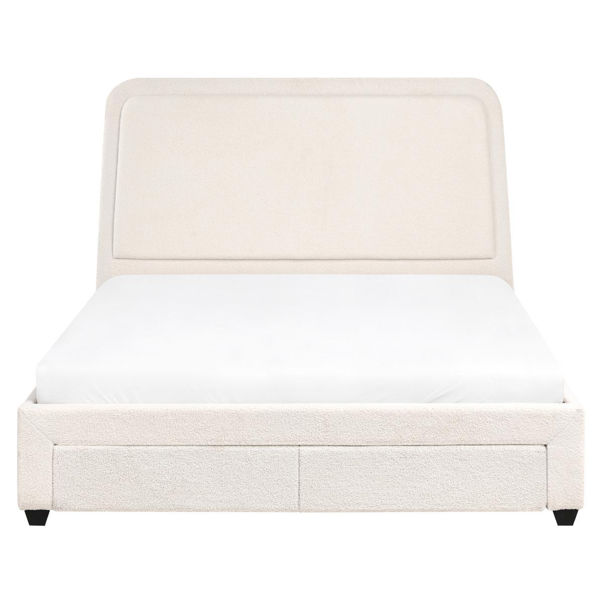 BETT 160/200 cm Cremeweiß Sardent - Schwarz/Weiß, Textil (160/200cm) - Beliani