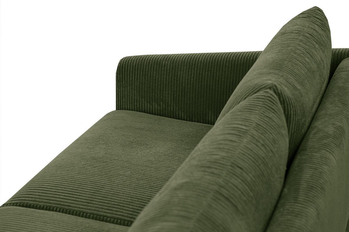 SOFA VILT 3-Sitzer, olivgrün - Schwarz/Olivgrün, Holzwerkstoff/Textil (202/89/94cm) - Wozimo