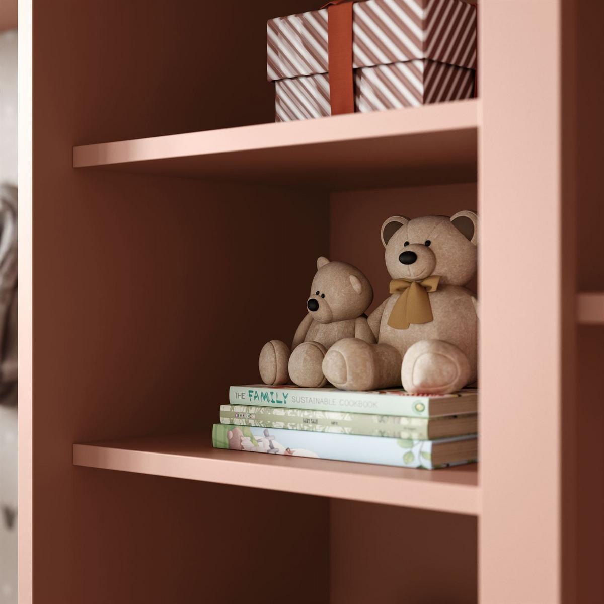 BABYREGAL BABUSHKA – Hohes Kinderregal, Natürlich Rosa - Rosa, Holzwerkstoff (84/183/37cm)