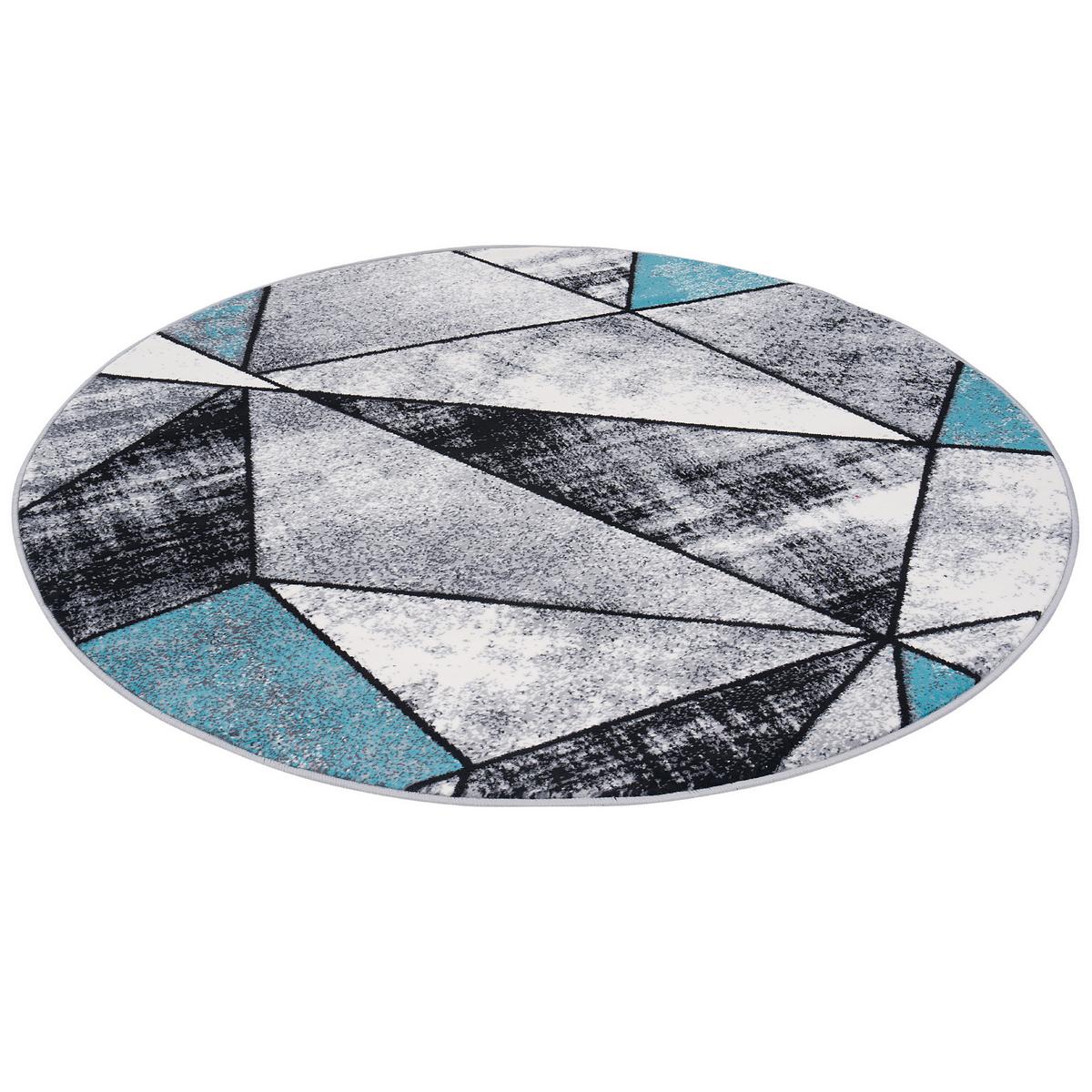DESIGNER TEPPICH BRILLIANT MAGIC RUND - Blau, Textil (120/120cm) - Pergamon