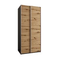 SCHWEBETÜRENSCHRANK 245,5/100/64 2-türig - Silberfarben/Schwarz, Holz/Metall (100/245/64cm) - Abiks Möbel