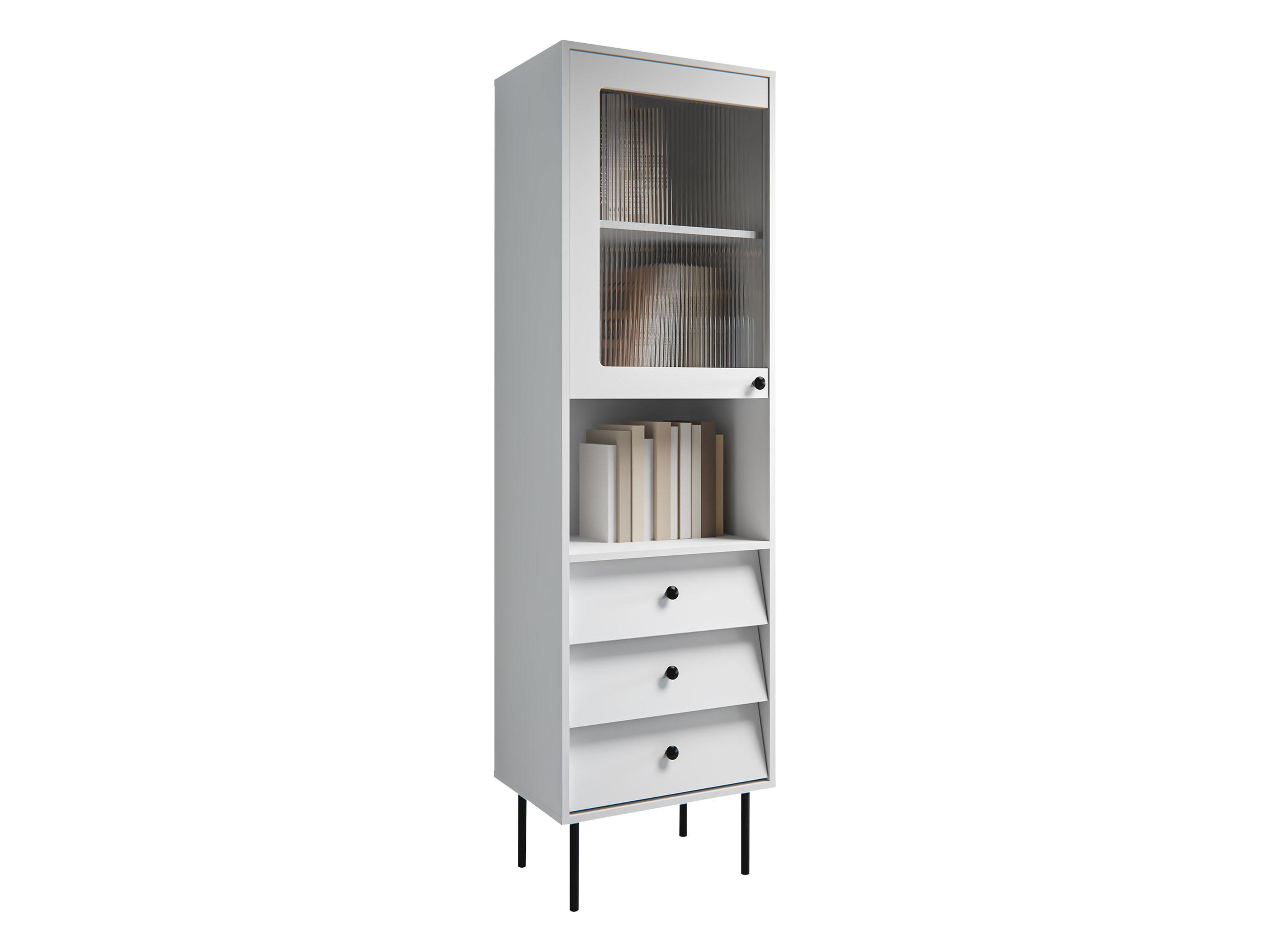STANDVITRINE Valerio - Schwarz/Weiß, Holzwerkstoff/Kunststoff (52/180/39cm) - MIRJAN24