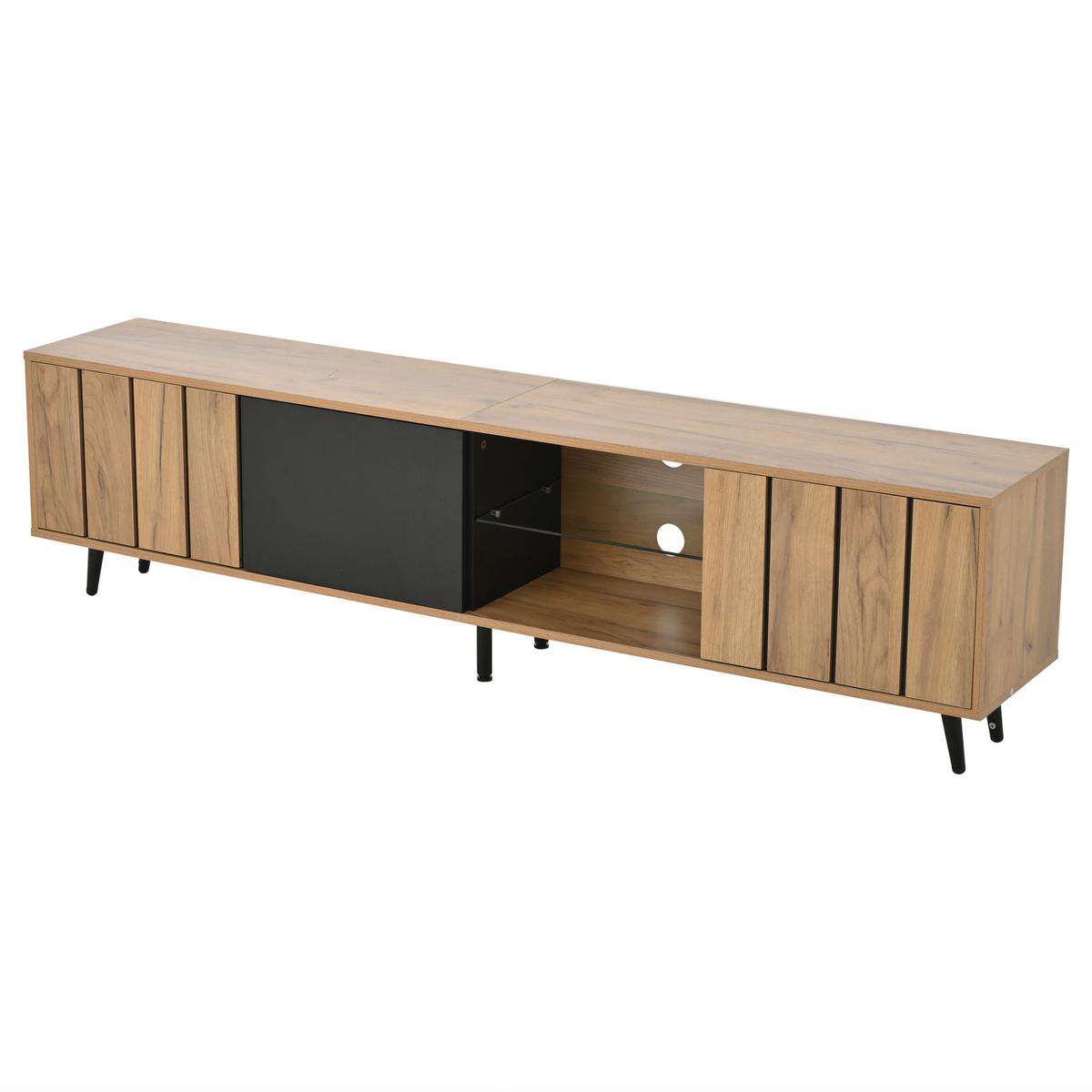 TV-LOWBOARD Holzoptik mit Türen und Fächern - Eichefarben, Holzwerkstoff/Metall (175/45/32cm) - Urban Meuble