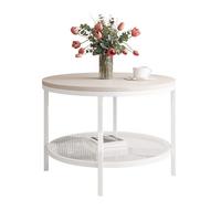 COUCHTISCH CANDY 60/42 cm runden, Weiß / Kaschmir - Kaschmir/Weiß, Glas/Metall (60/60/42cm) - Idohome