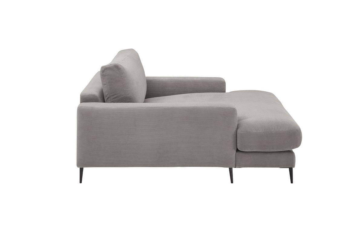 LONGSEAT CARA Grau Cord - Schwarz/Grau, Textil/Metall (132/84/170cm) - KAWOLA
