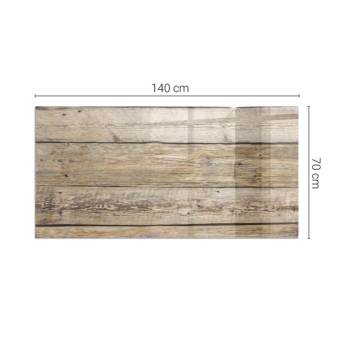 GLASPLATTE für Kamin 140x70 cm - Beige, Glas (140/70/0.4cm) - TULUP