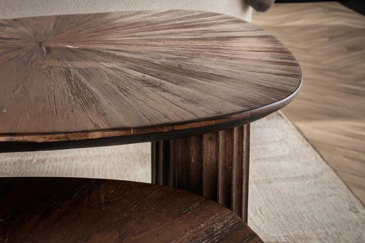 COUCHTISCH INKA 2ER SET Braun Teakholz - Braun, Teakholz/Holz (61/76/38cm) - KAWOLA