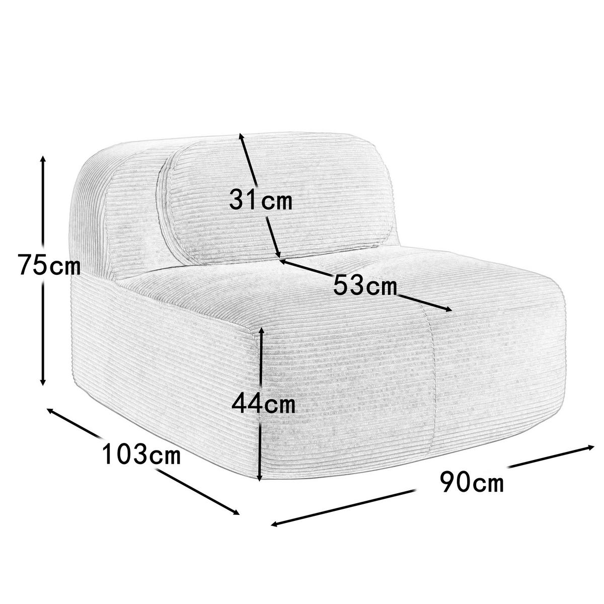 1-SITZER SOFA in Premium Cord - Grün, Textil (90/75/103cm) - Urban Meuble