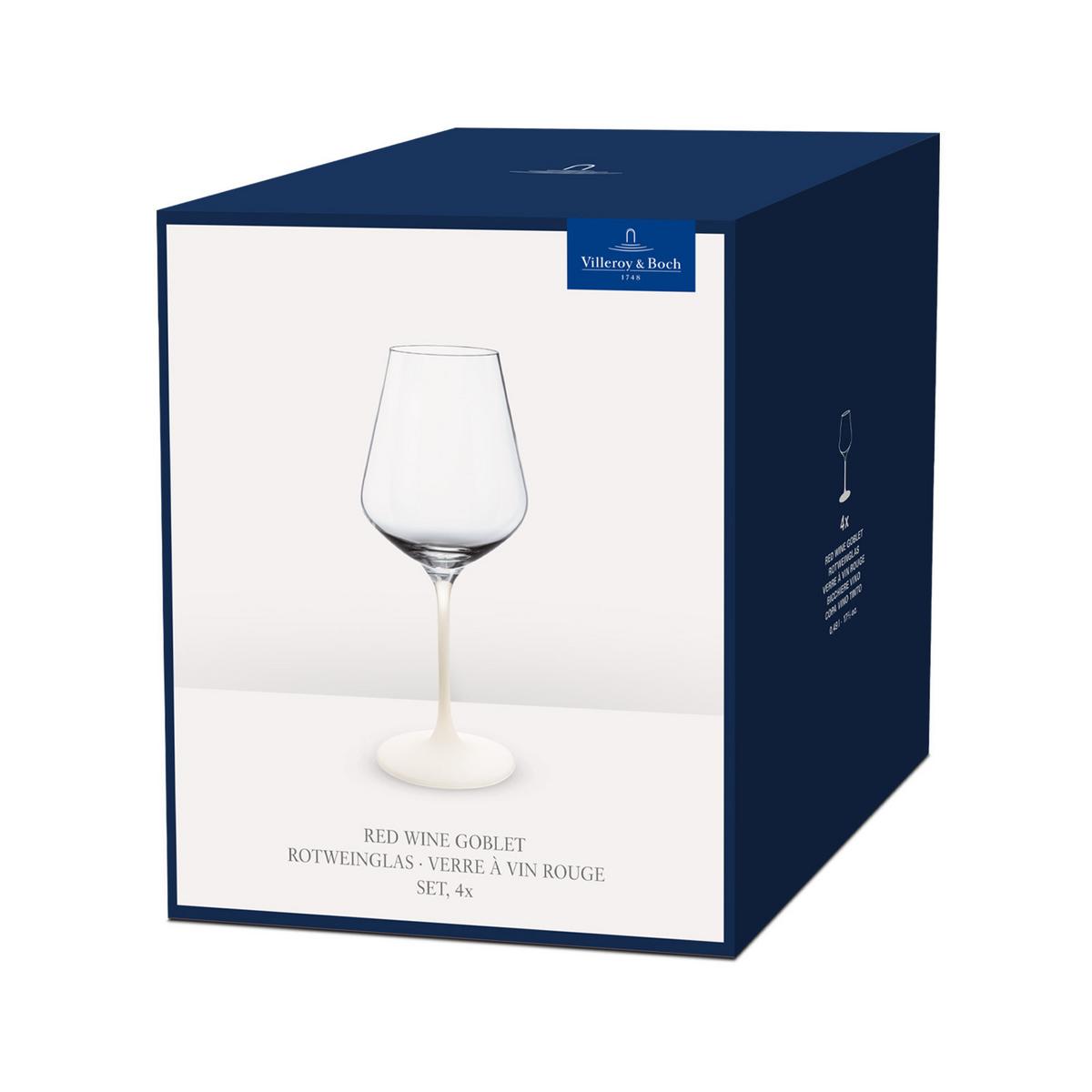 ROTWEINGLÄSER Manufacture Rock weiß-transparent 470 ml 4er Set - Transparent/Weiß, Glas (0.47L) - Villeroy & Boch