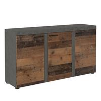 SIDEBOARD RITMO 149/82/40 cm mit 3 Türen Hellgrau - Hellgrau/Braun, Holzwerkstoff (149/82/40cm) - MASSENO