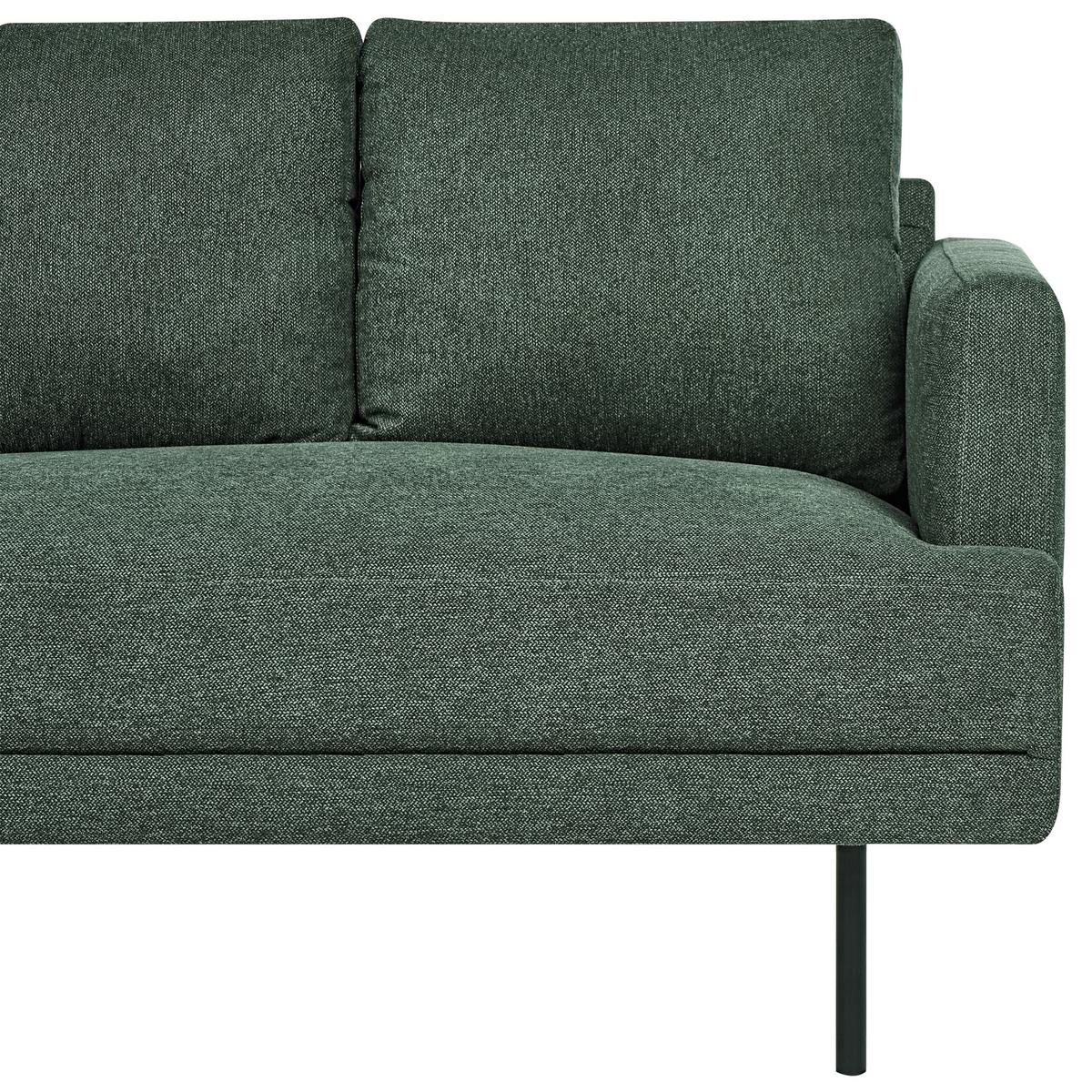 ECKSOFA 4-Sitzer Stoff Dunkelgrün rechtsseitig Breda - Schwarz/Grün, Textil (210/200cm) - Beliani
