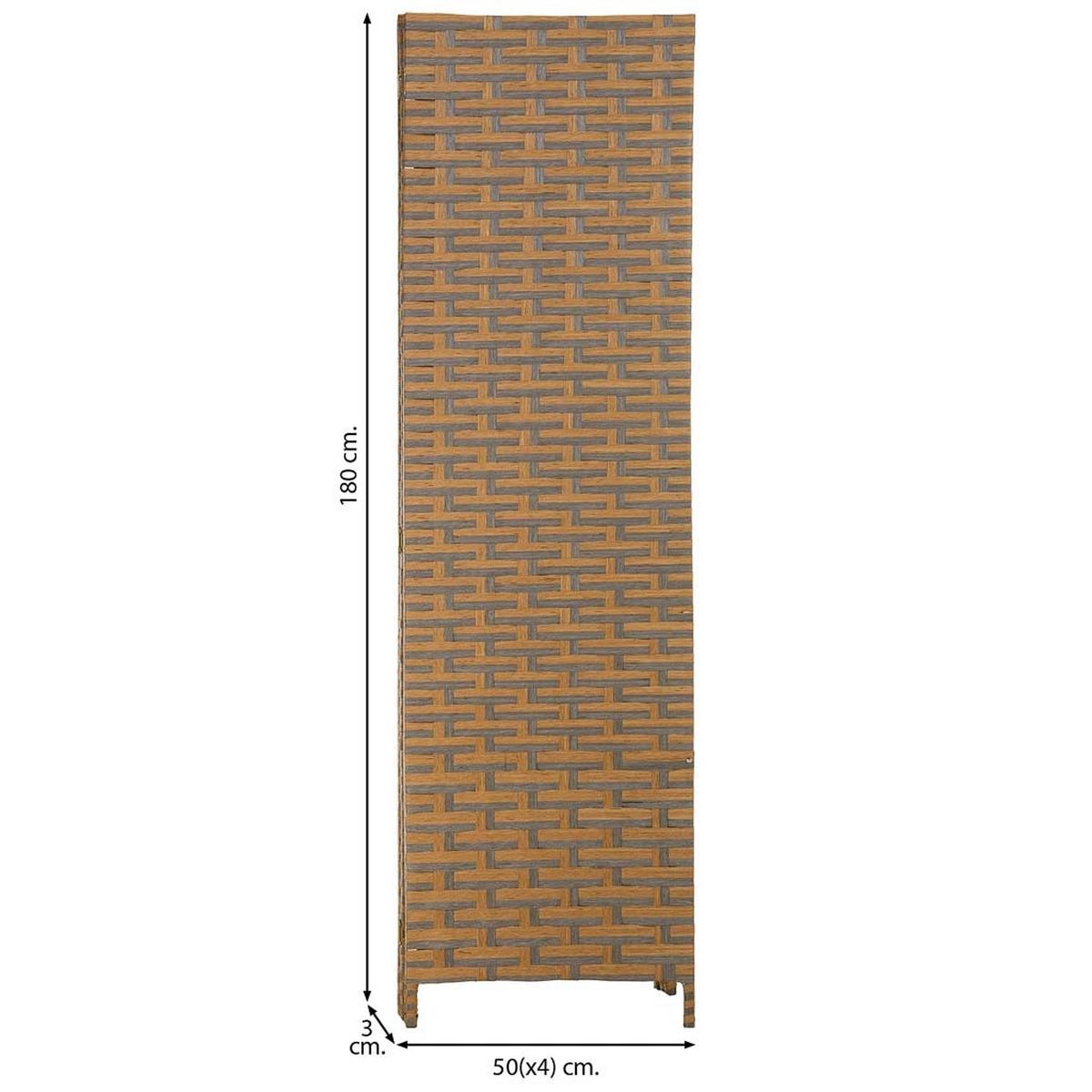 PARAVENT aus geflochtenem Papier mit 4 PANEELE, 3x180cm - Braun, Papier (200/180/3cm) - Wanderlust