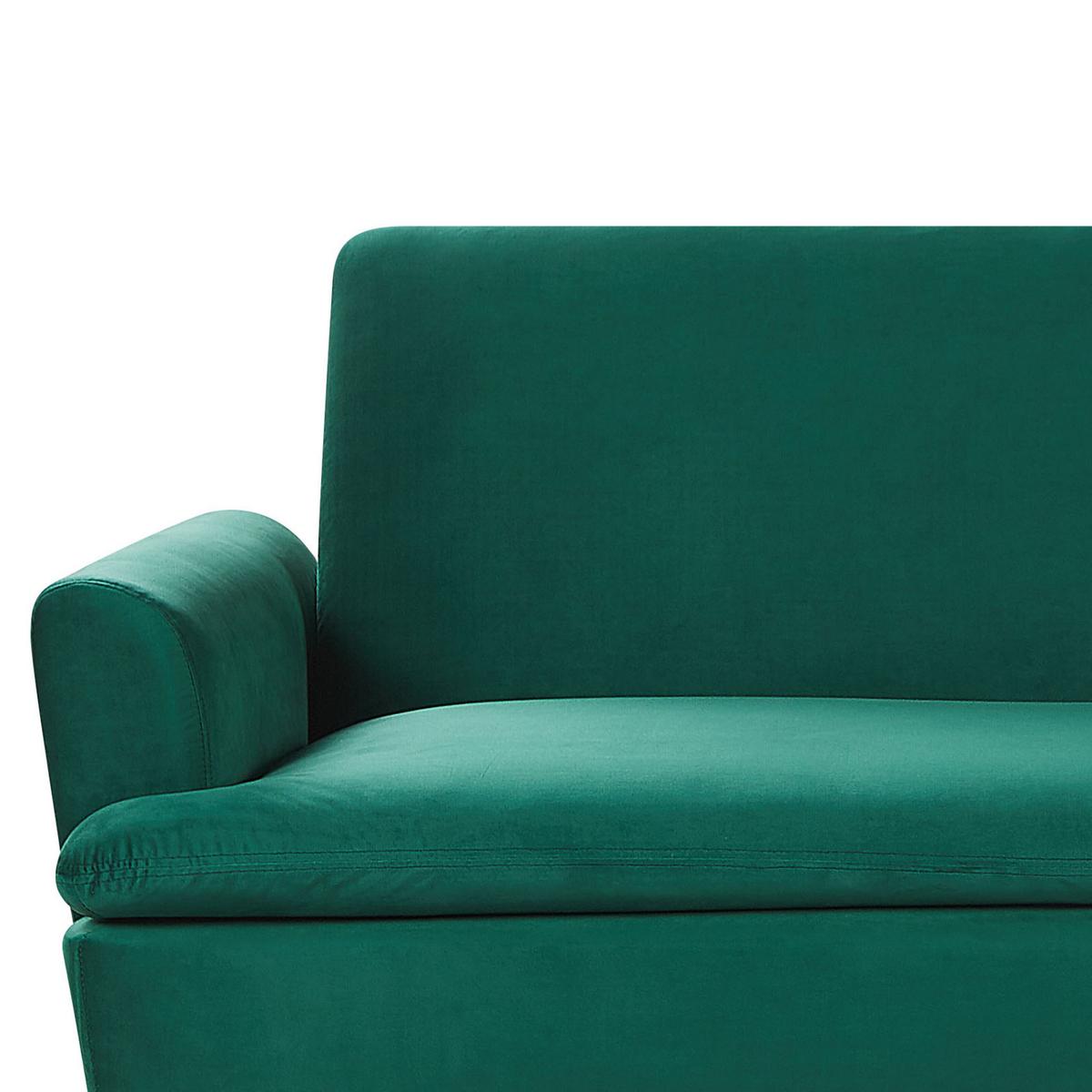 3-SITZER-SCHLAFSOFA Samtstoff Dunkelgrün Vettre - Dunkelgrün, Textil (210/88/84cm) - Beliani