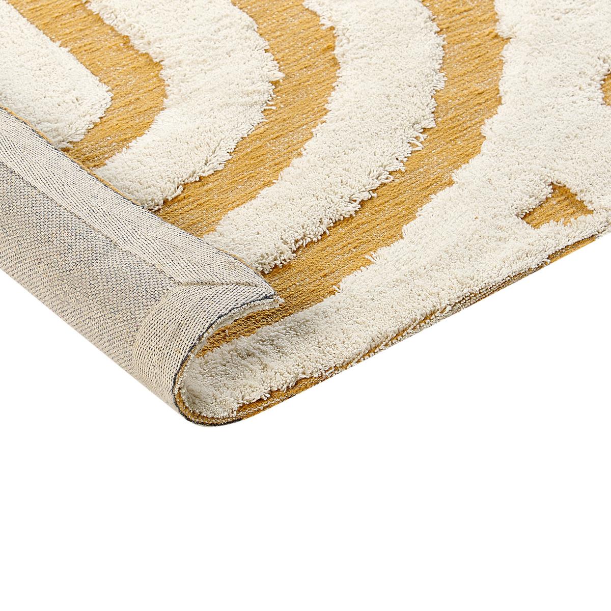 TEPPICH Gelb 160/230 cm Baumwolle Perai - Gelb/Weiß, Textil (160/230cm) - Beliani