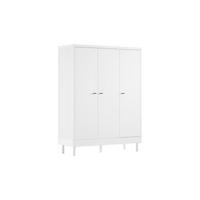 KLEIDERSCHRANK Keeley Buche Weiß Holz 3-trg. Stauraum Komfort Stabil - Weiß, Holz (146/190/55cm) - 58aufmkessel