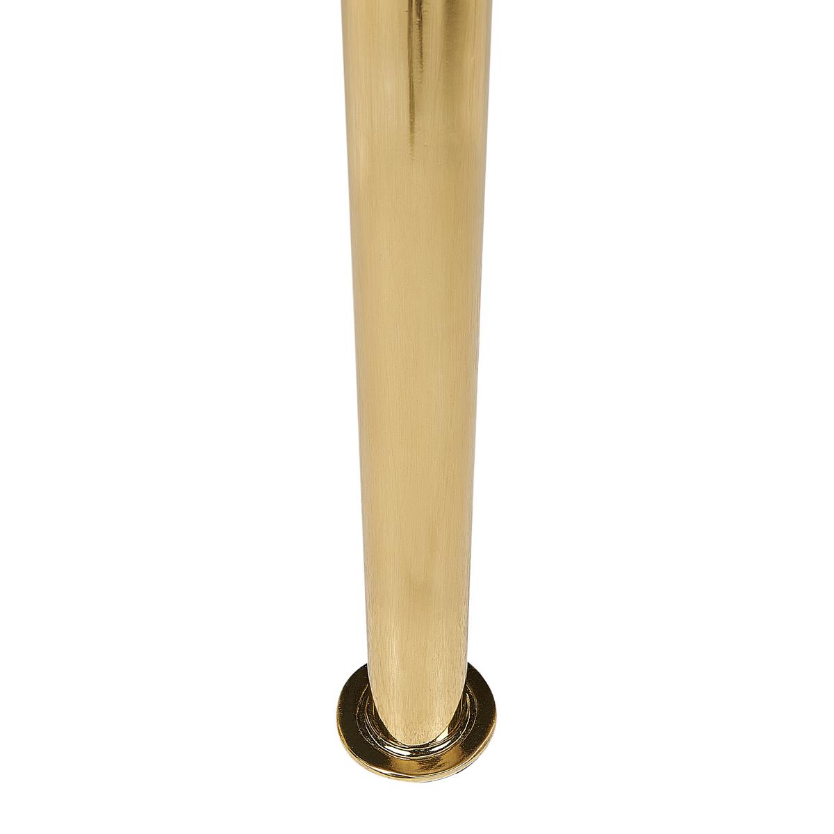 SESSEL Samtstoff cremeweiß Langa - Goldfarben/Weiß, Textil (80/81/76cm) - Beliani
