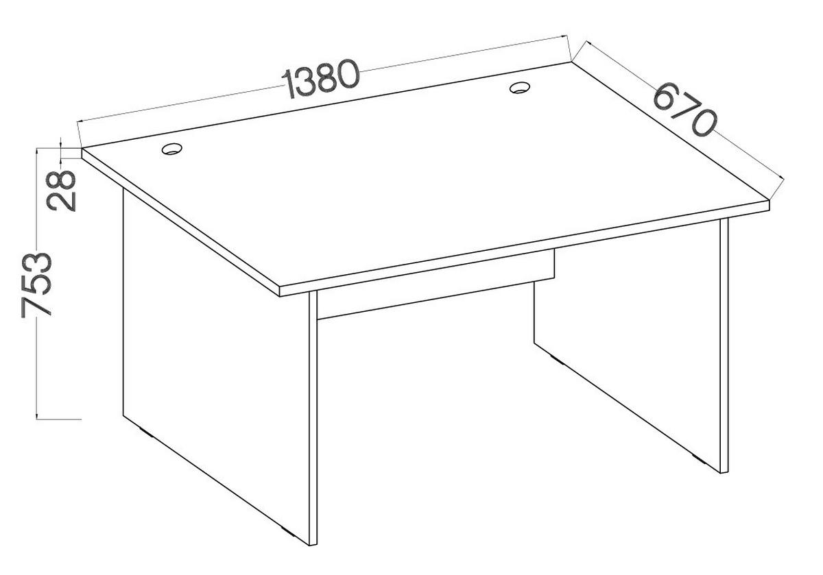 SCHREIBTISCH MALTESA 138x67x75,3 cm Bürotisch Computertisch, Eiche Artisan - Eiche Artisan, Holzwerkstoff (67/138/75.3cm) - MASSENO