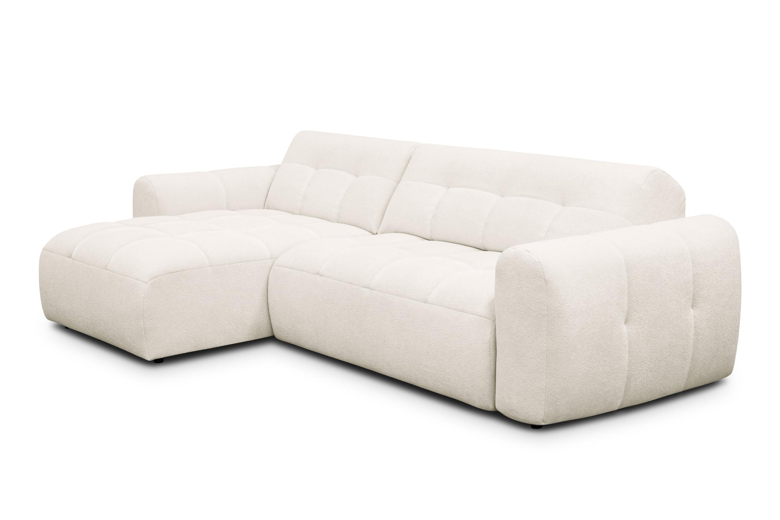 ECKSOFA LUMERO 4-Sitzer LINKS, creme - Creme/Schwarz, Holz/Textil (275/166cm) - Courtois Laville