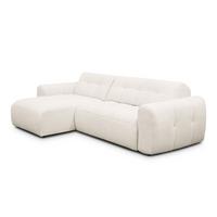 ECKSOFA LUMERO 4-Sitzer LINKS, creme - Creme/Schwarz, Holz/Textil (275/166cm) - Courtois Laville