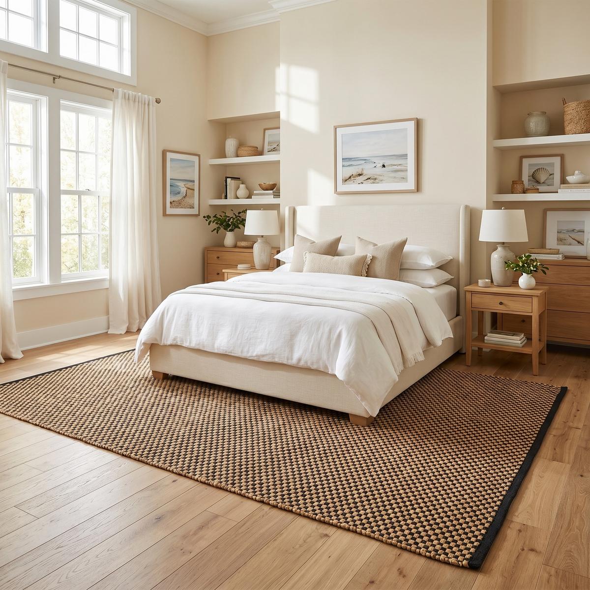 NATURFASER TEPPICH JUTE SALSA MELIERT - Beige/Schwarz, Textil (140/200cm) - Pergamon