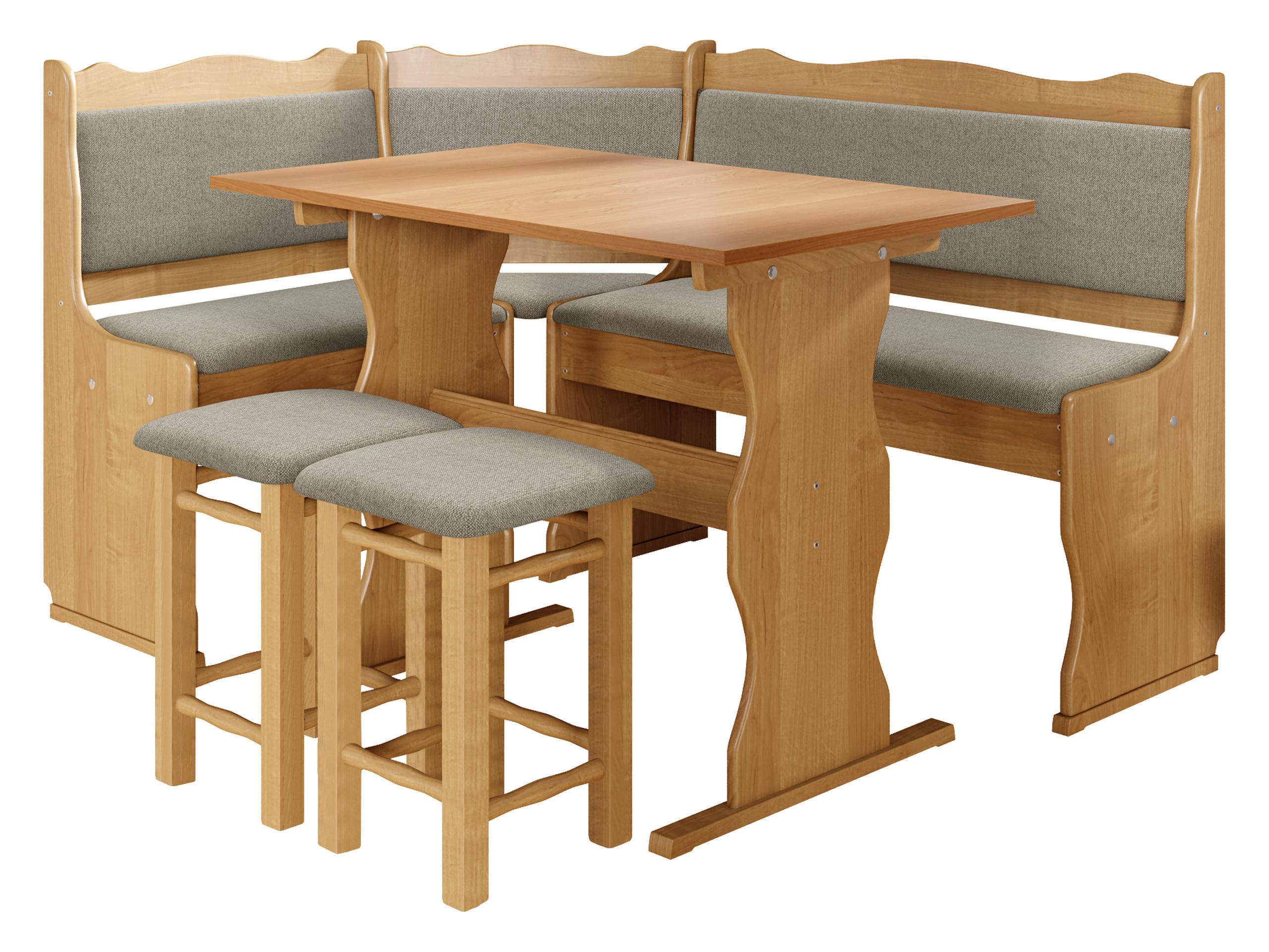 ECKBANKGRUPPE Mini - Erlefarben/Mokka, Holz (145/87/105cm) - MIRJAN24