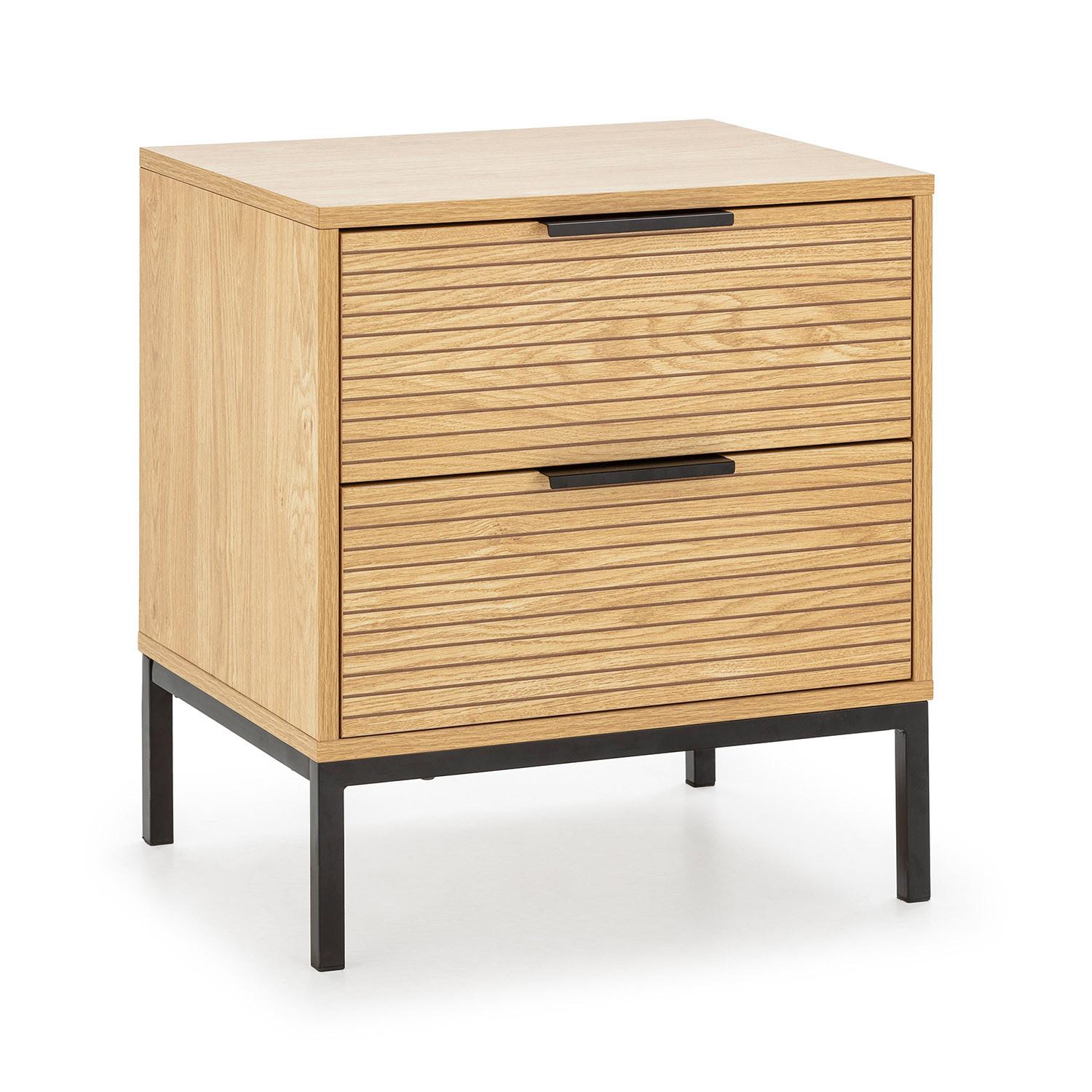 NACHTTISCH Monica 2 schubladen in Eichenfarbe - Honigeiche, Holzwerkstoff (50/55/40cm) - VS Venta-stock