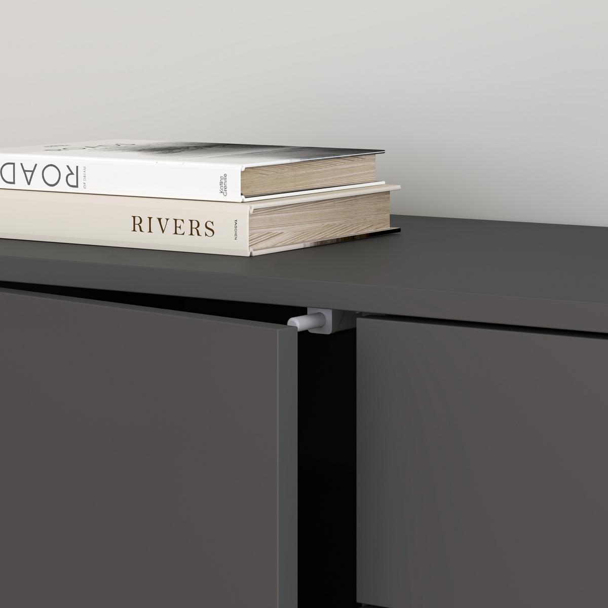 SIDEBOARD Paarl - Dunkelgrau, Holzwerkstoff (79/74/36cm) - [en.casa]