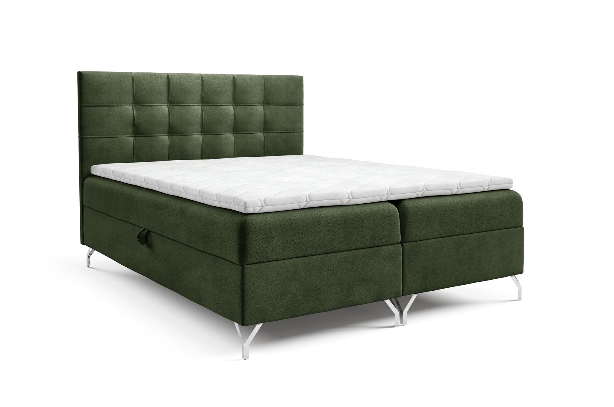BOXBETT Candela Premium - Grün, Holzwerkstoff/Textil (140/200cm) - Fun Möbel