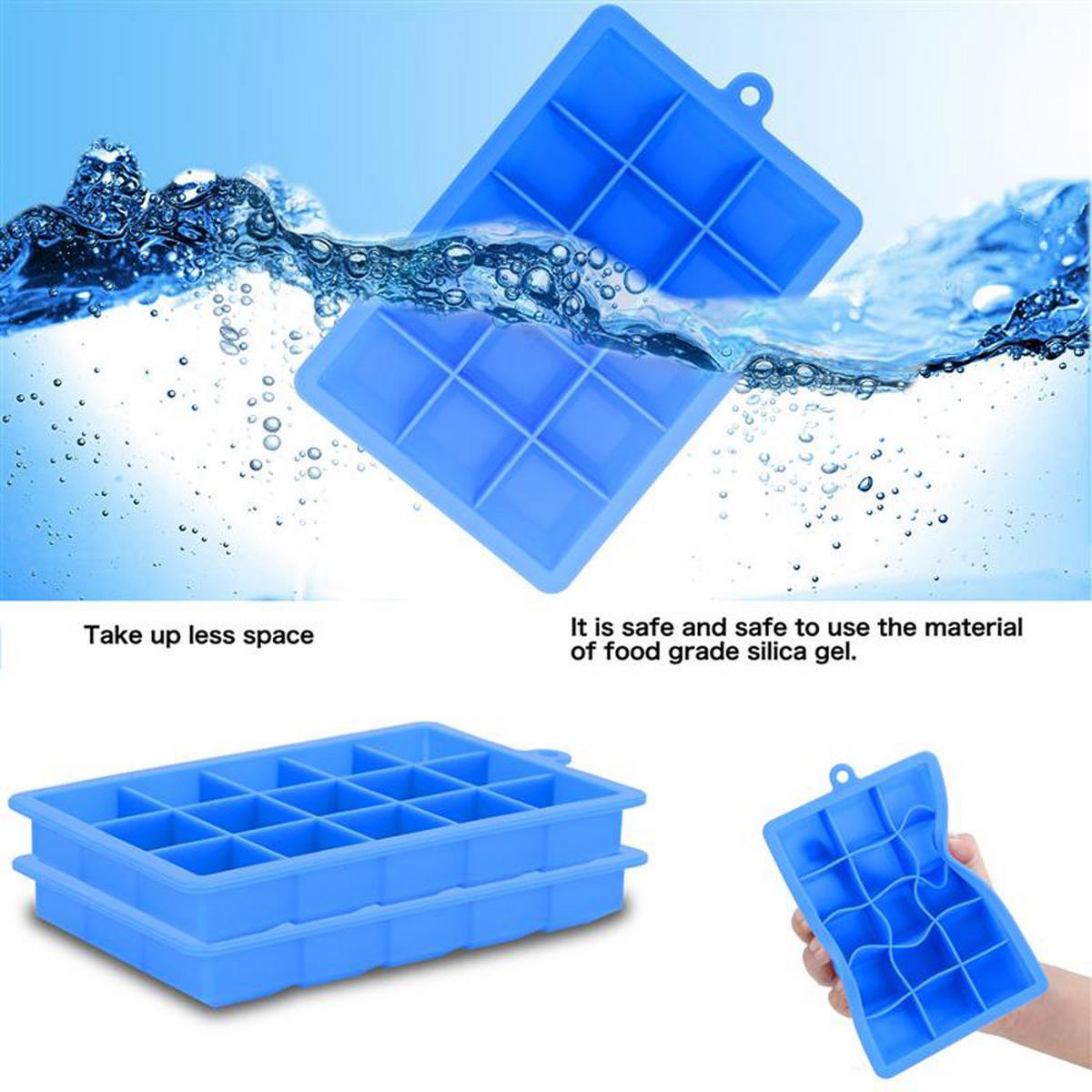 EISWÜRFELFORM 2er Set - Blau, Kunststoff (13/2.5/18cm) - Intirilife