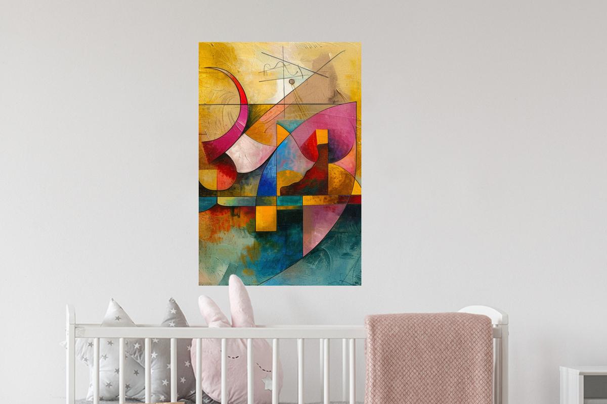 WANDTATTOO Kunst - Abstrakt - Modern Wandbild 40x60 cm - Gelb, Kunststoff (40/60/0.1cm) - MuchoWow