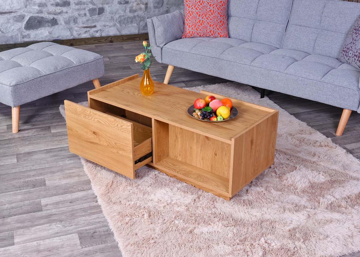 COUCHTISCH rechteck Eiche Dekor - Eichefarben, Holz (50/110/40cm) - MCW