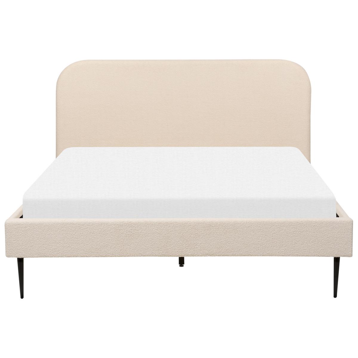 POLSTERBETT 160/200cm Helles Beige Flayat - Beige, Textil (160/200cm) - Beliani