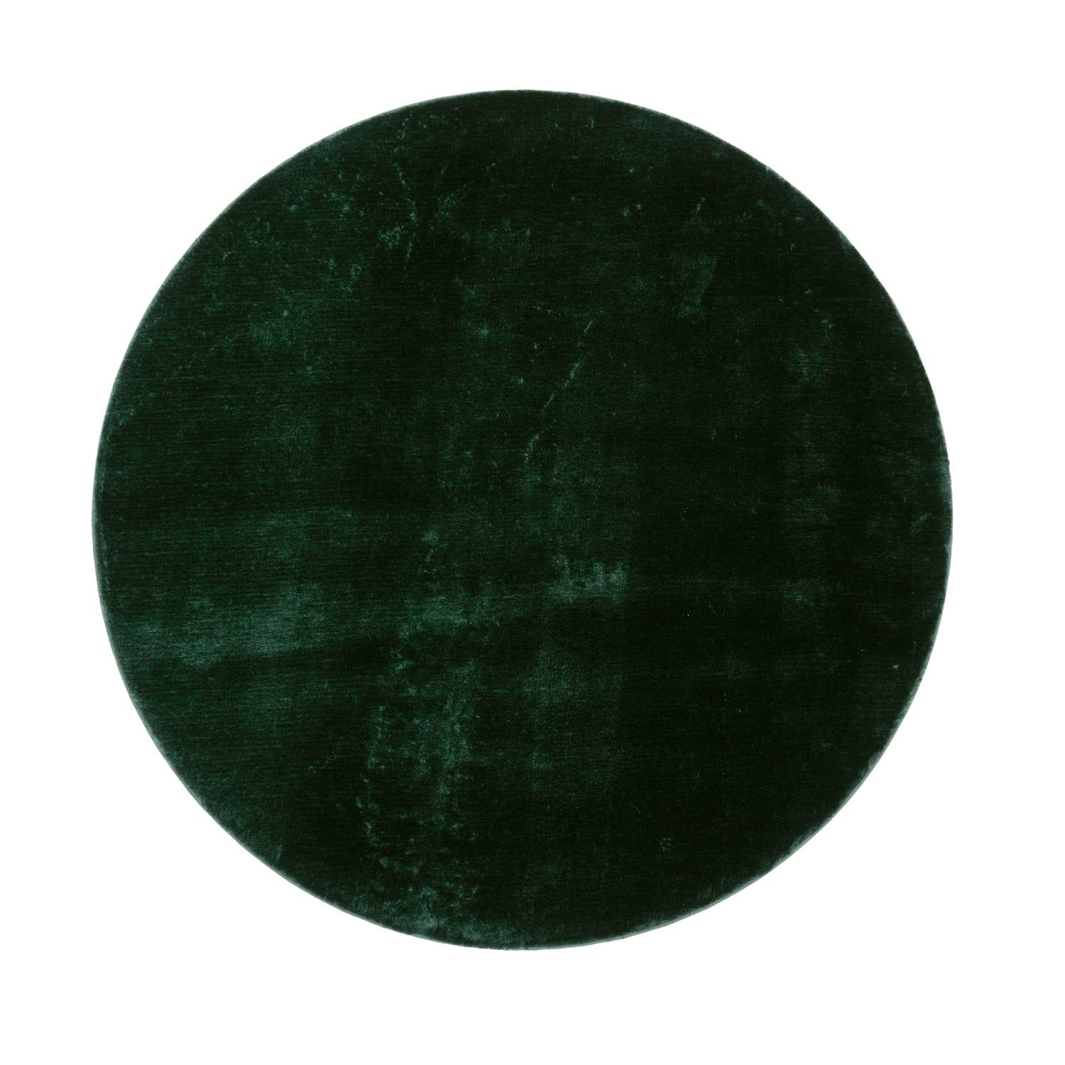 KURZFLORTEPPICH, einfarbig, Grün, Ø 120 cm - Grün, Textil (120/120cm) - KADIMA DESIGN